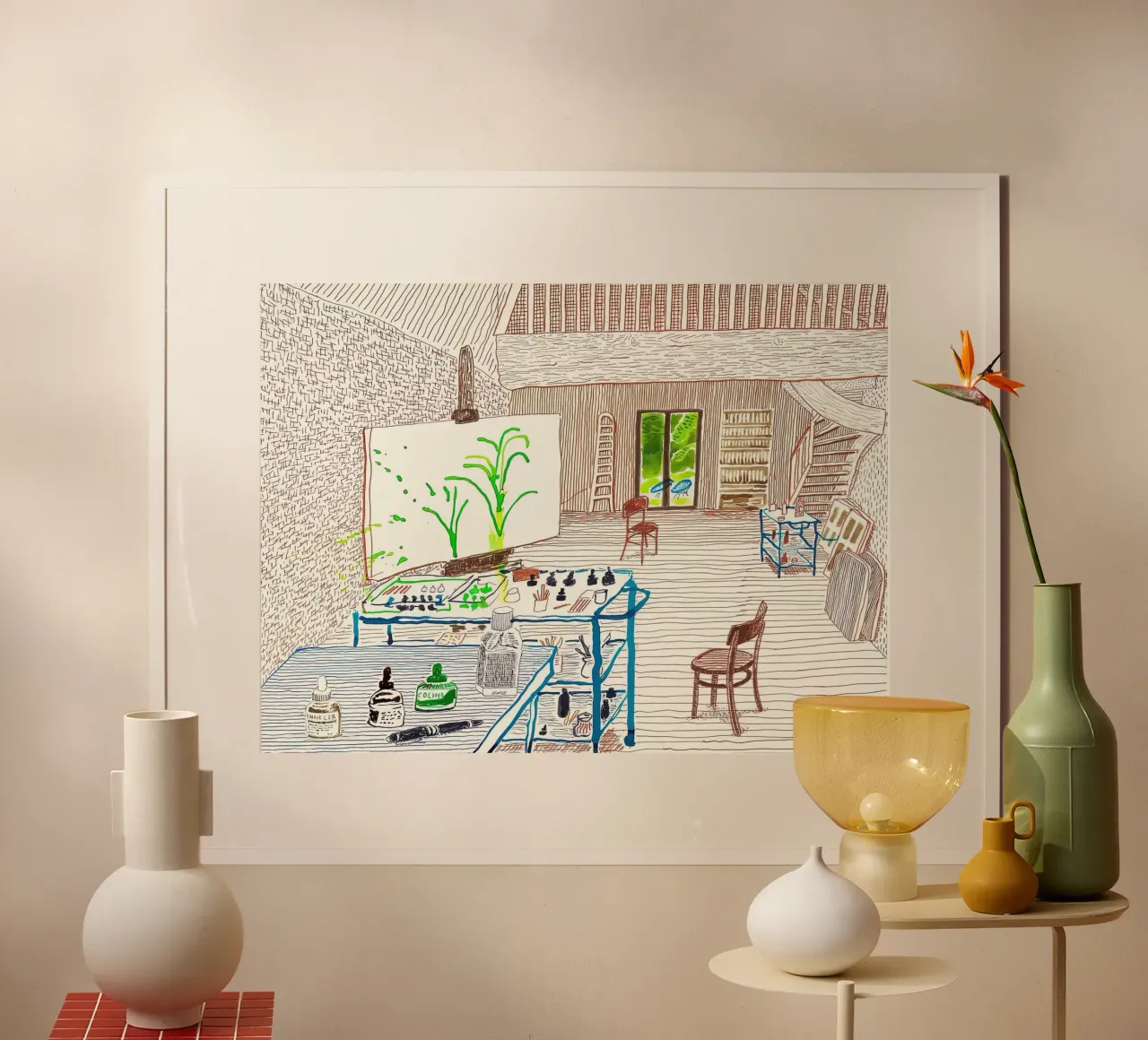 In studio" (2019) poster con telaio in plastica da Glen Stephens