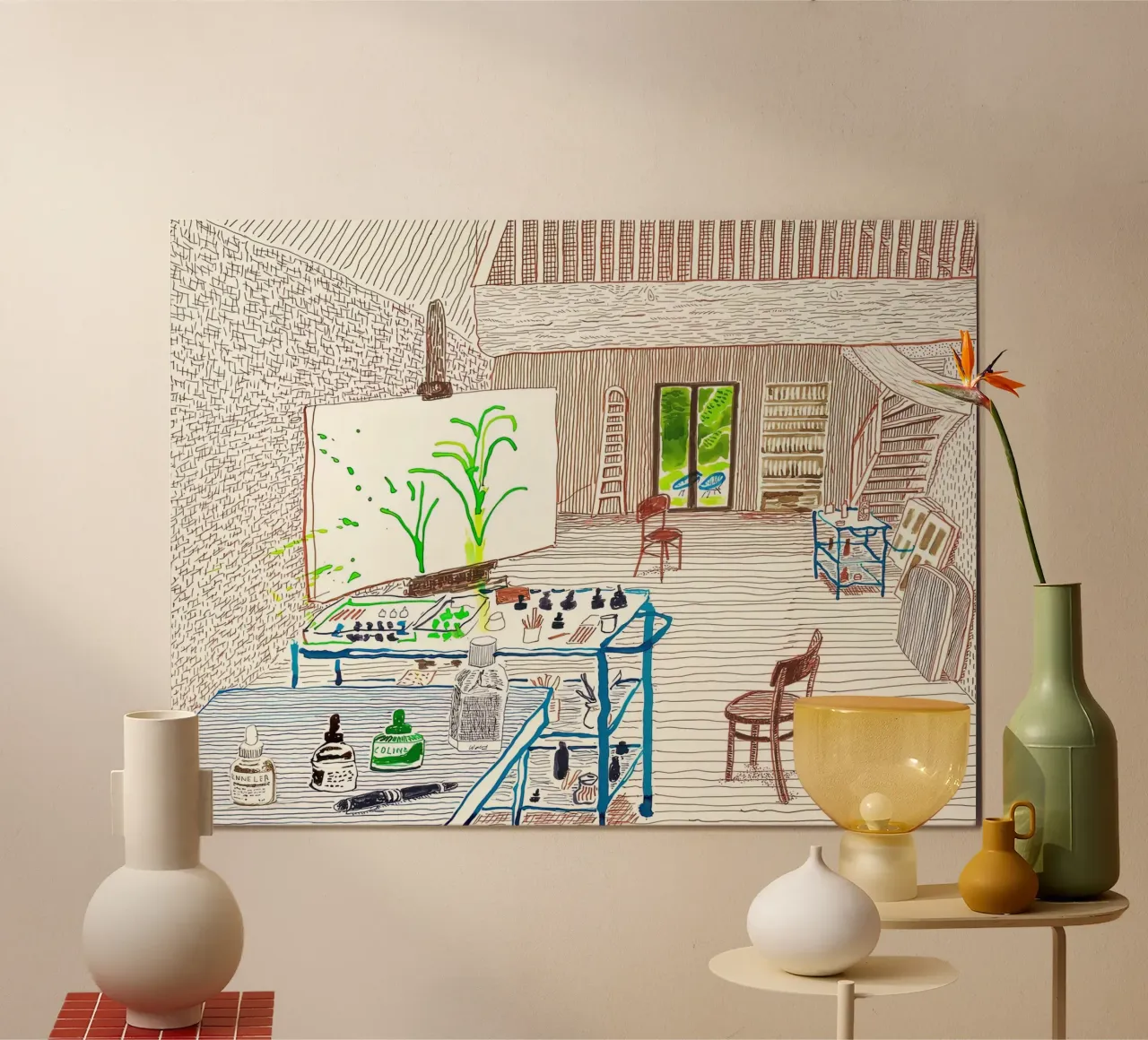 In studio" (2019) poster con telaio in plastica da Glen Stephens