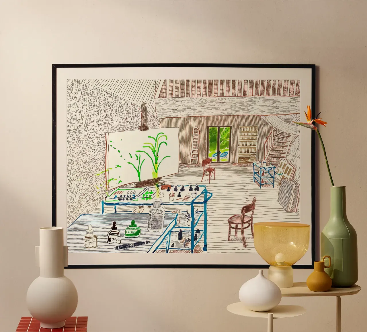 In studio" (2019) poster con telaio in plastica da Glen Stephens
