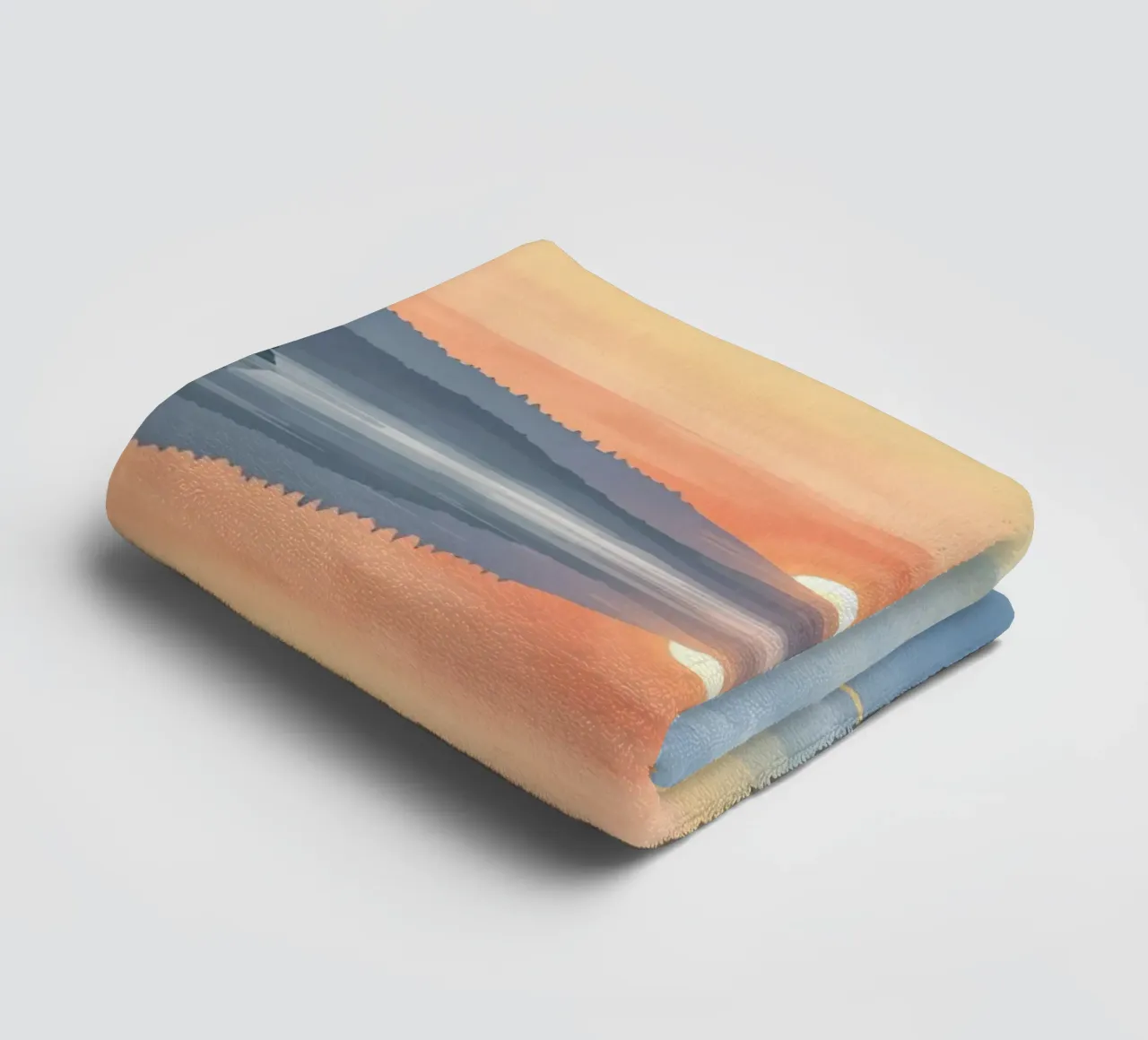 Lake Reflection with Sunset Mountains and Trees towel by DesignDoodle