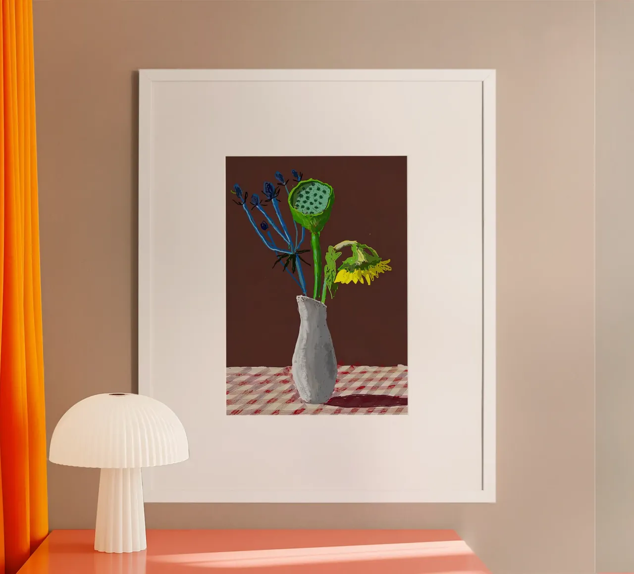19 marzo 2021, Girasole con fiore esotico poster con telaio in plastica da Glen Stephens