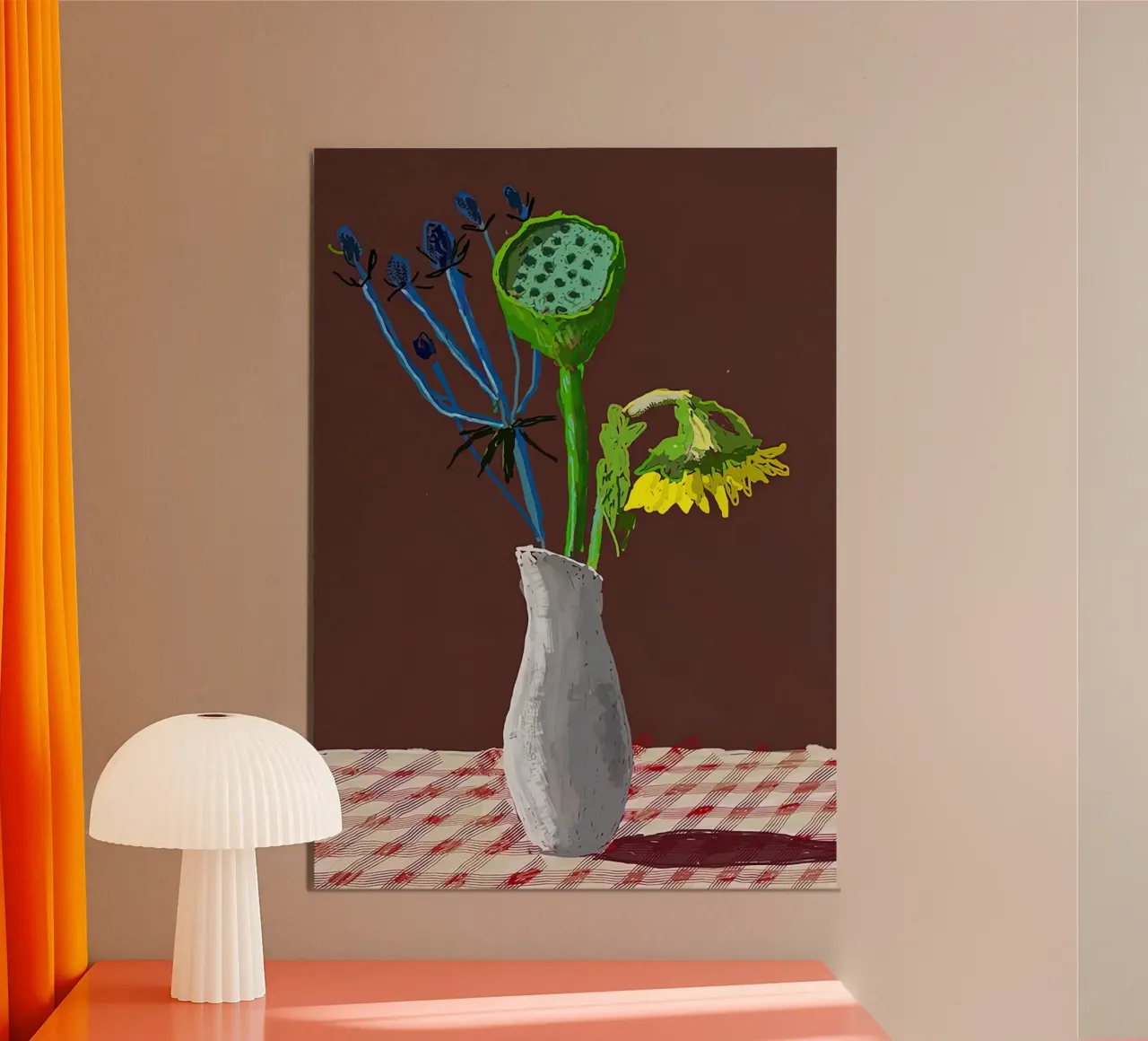 19 marzo 2021, Girasole con fiore esotico poster con telaio in plastica da Glen Stephens