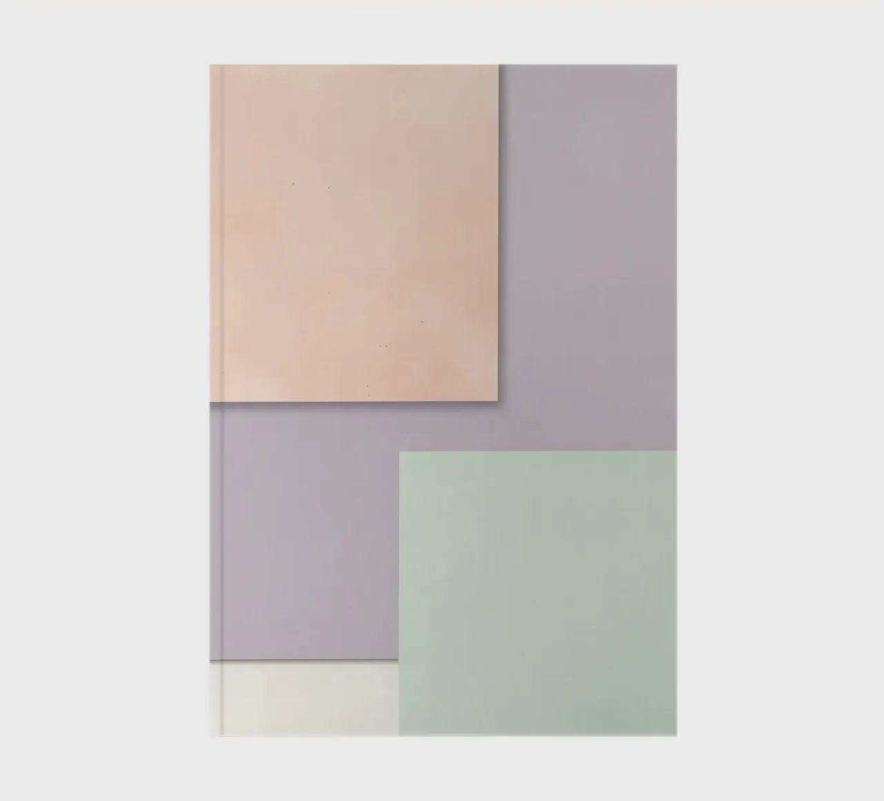 Overlapping Rectangular Paper Sheets Peach Lavender Green notebook by DesignDoodle