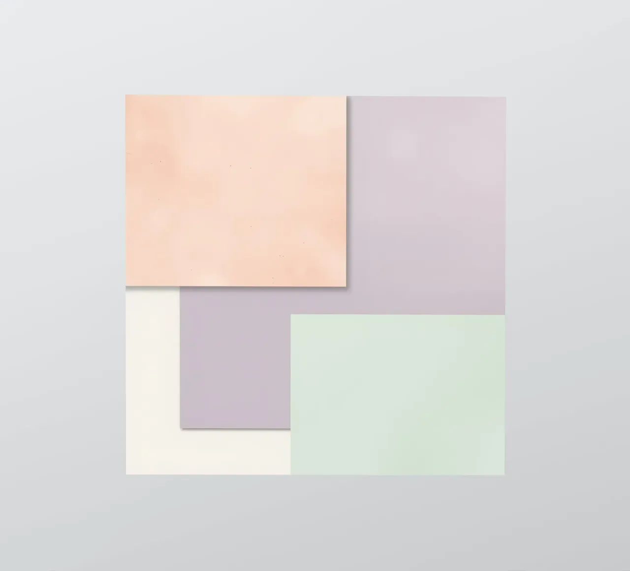 Overlapping Rectangular Paper Sheets Peach Lavender Green sticker by DesignDoodle