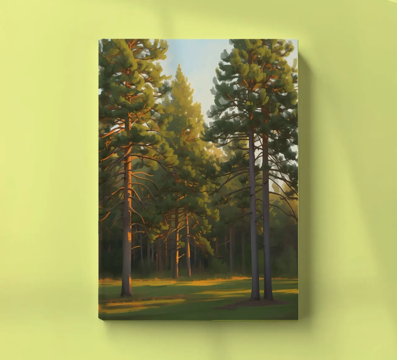 Pine Trees in Forest Clearing with Sunlight notebook by DesignDoodle