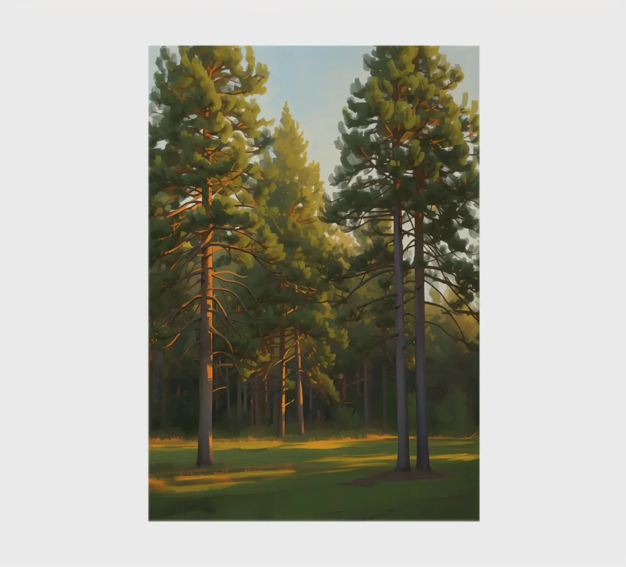 Pine Trees in Forest Clearing with Sunlight notebook by DesignDoodle