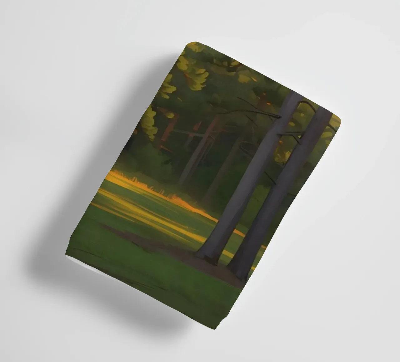 Pine Trees in Forest Clearing with Sunlight towel by DesignDoodle