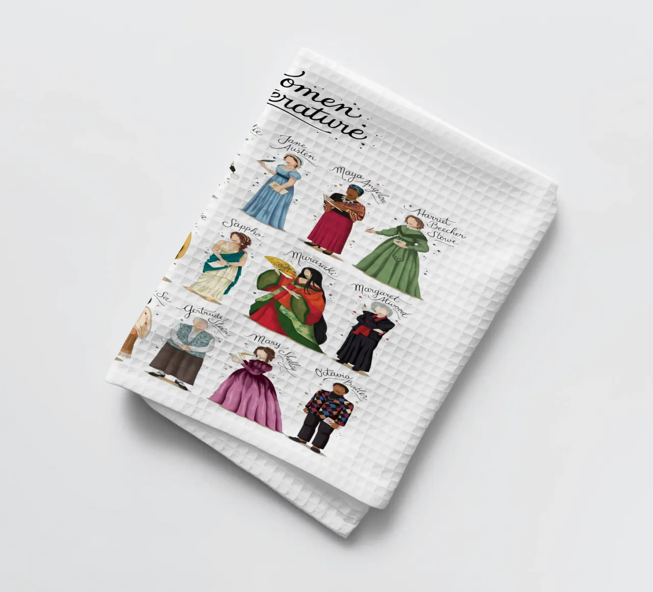 Literatuurvrouwen theedoek van Nour Tohme