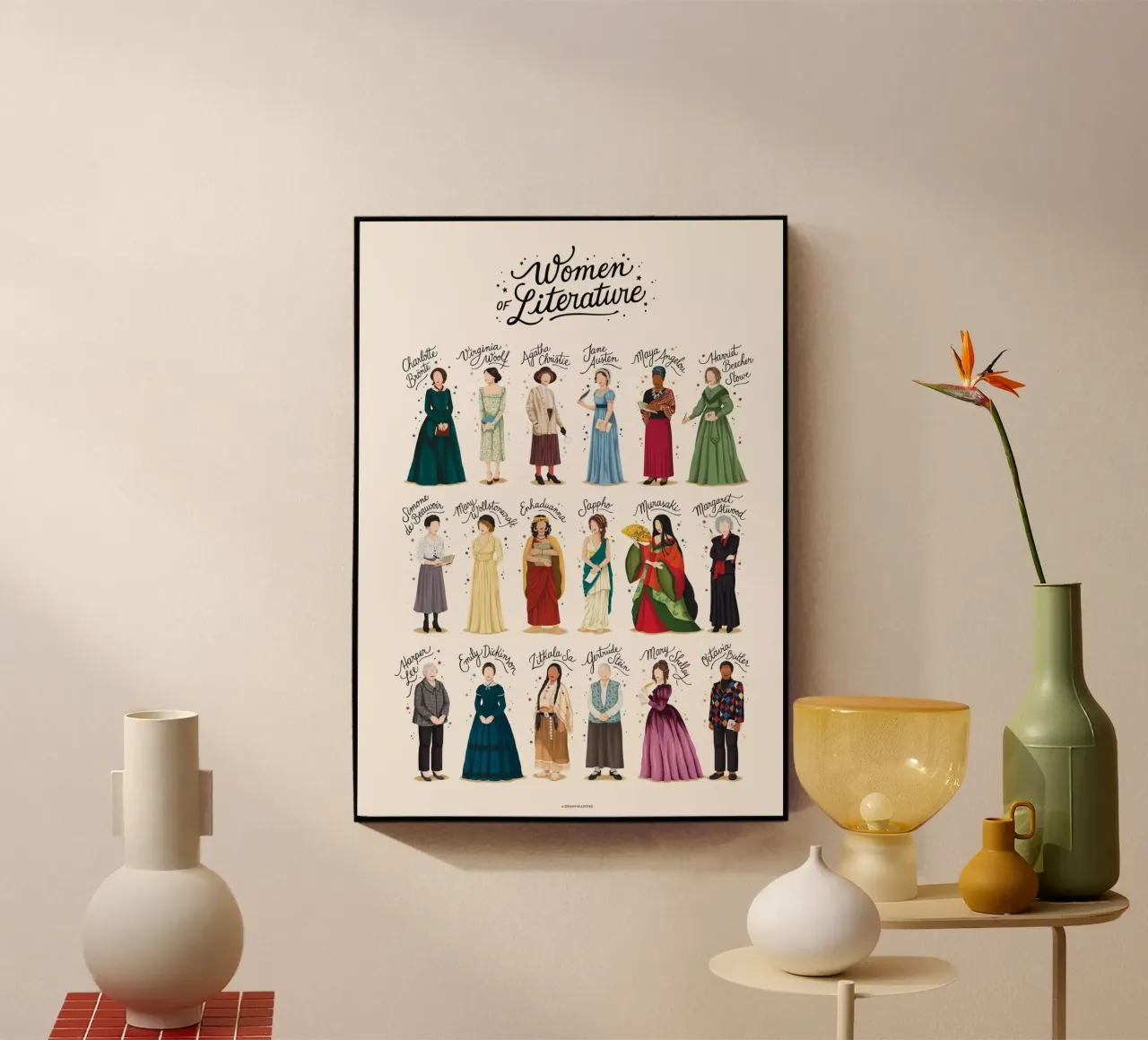 Literatuurvrouwen acryl van Nour Tohme