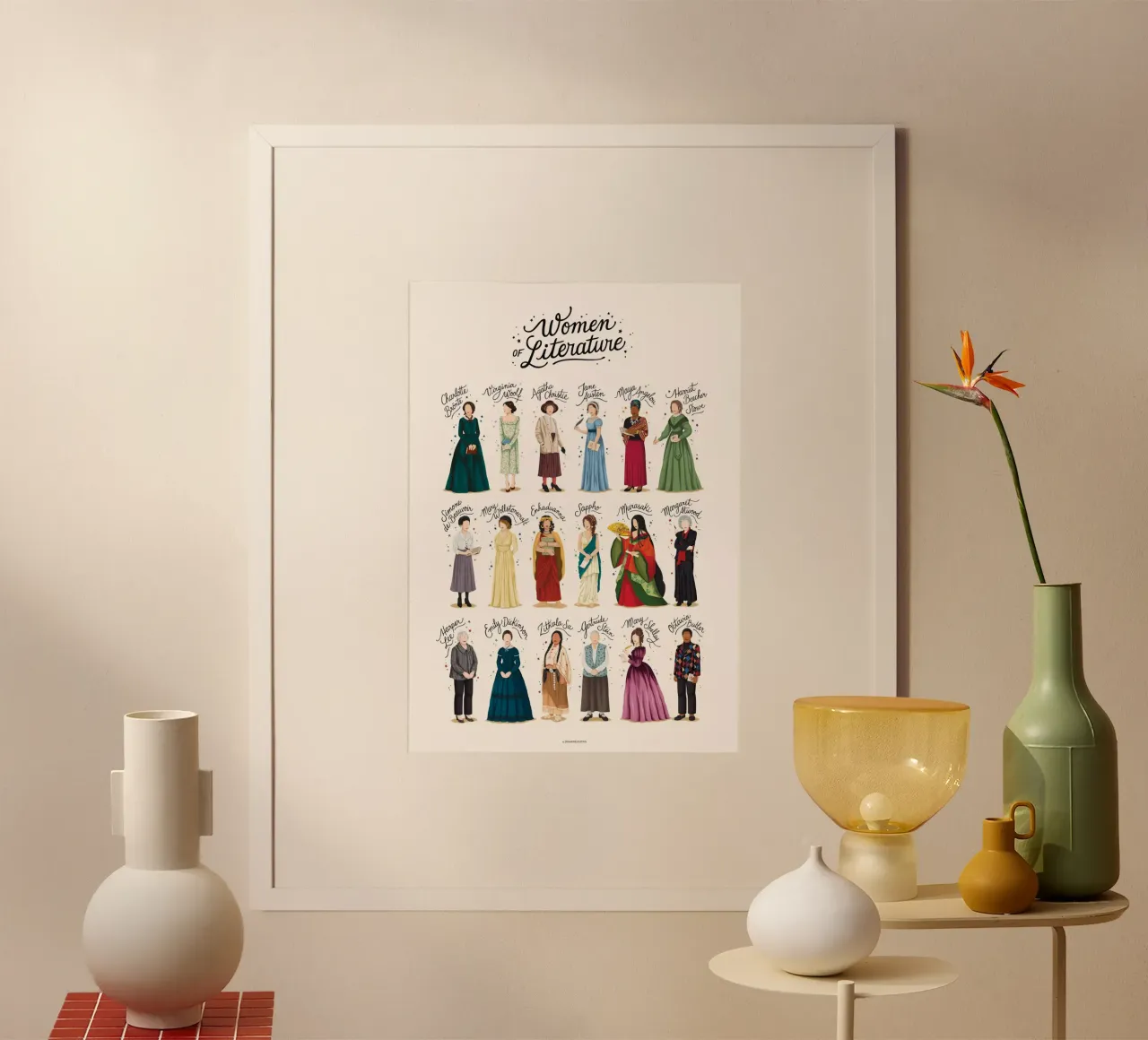 Femmes de lettres poster avec cadre en aluminium de Nour Tohme