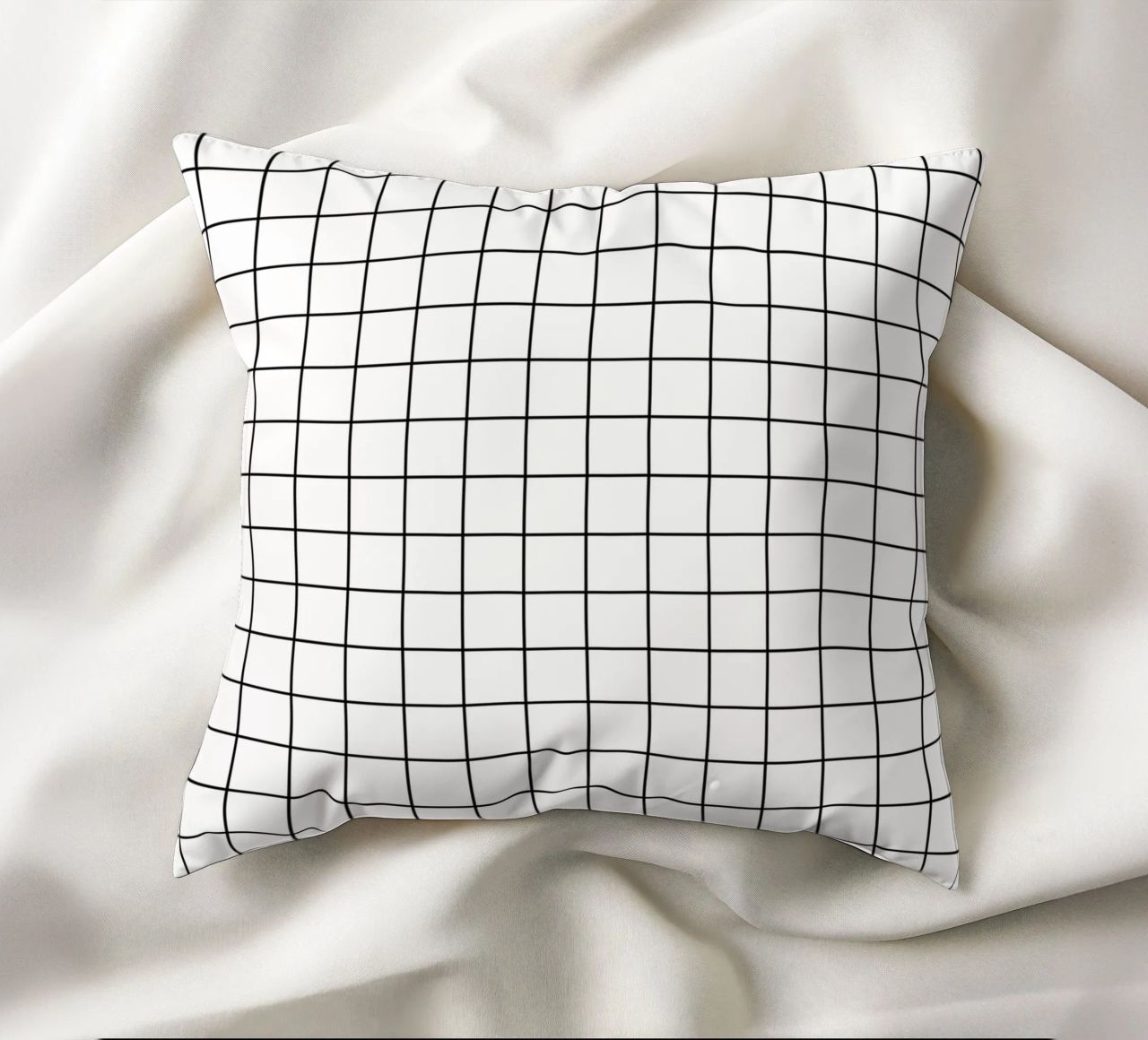 Griglia minimalista classica di base - Nero su bianco cuscino da Beauty in Simplicity