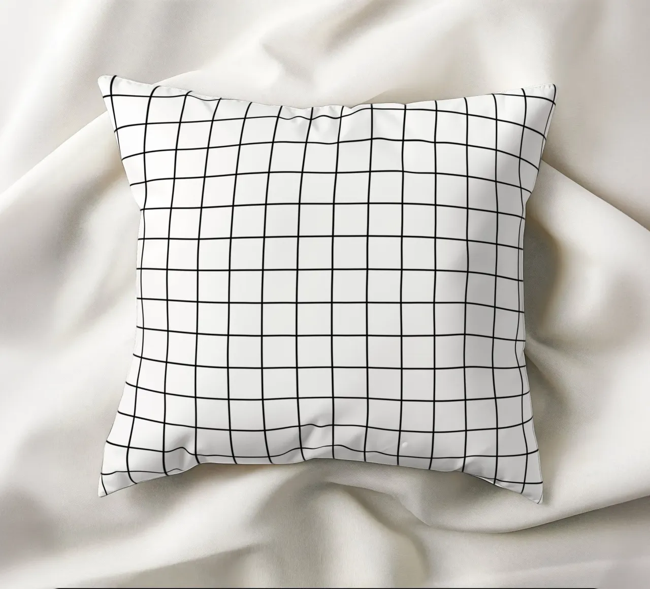 Griglia minimalista classica di base - Nero su bianco cuscino da Beauty in Simplicity