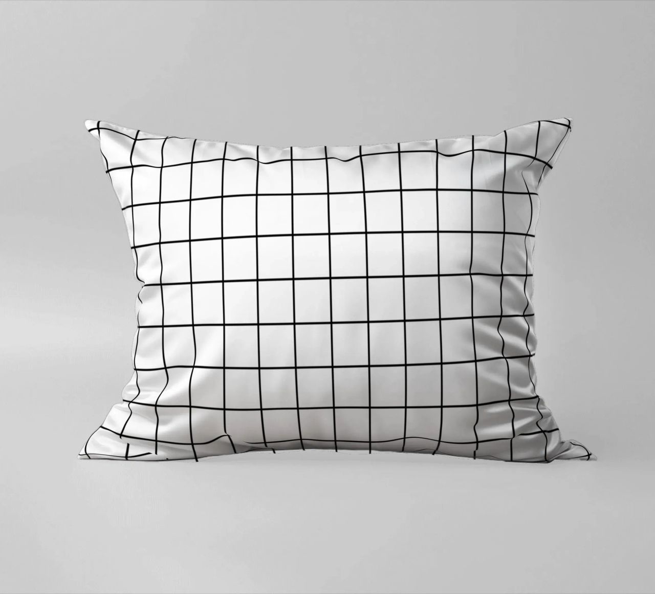 Griglia minimalista classica di base - Nero su bianco cuscino da Beauty in Simplicity