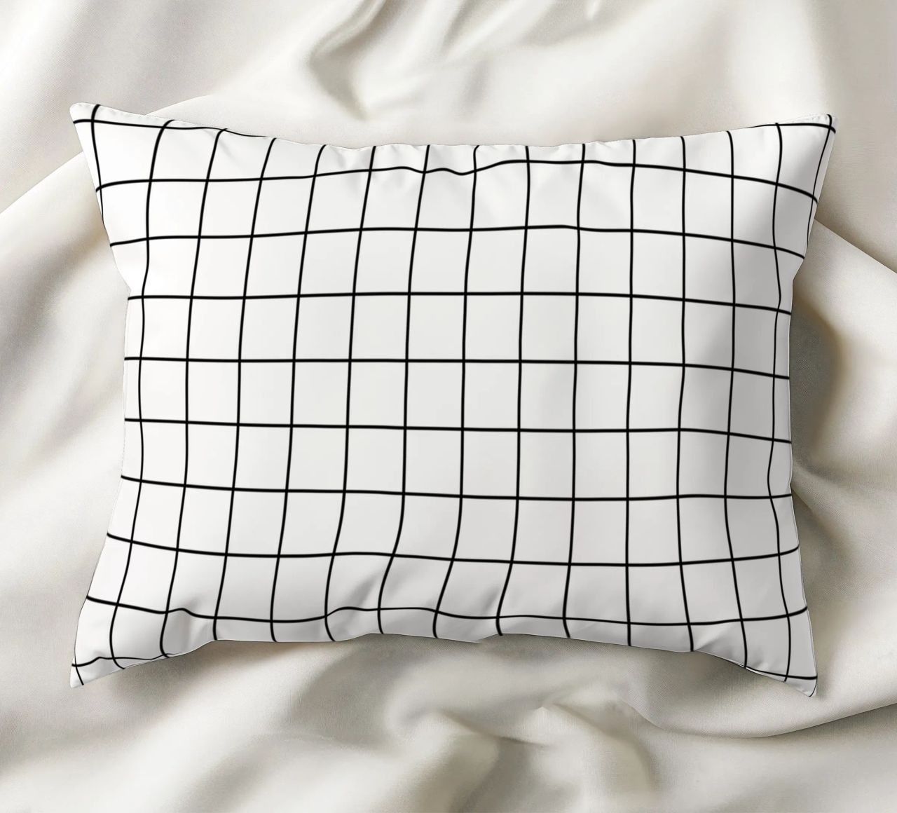 Griglia minimalista classica di base - Nero su bianco cuscino da Beauty in Simplicity