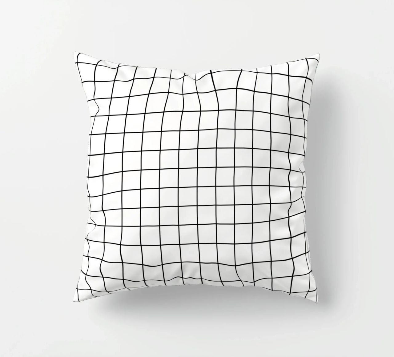 Griglia minimalista classica di base - Nero su bianco cuscino da Beauty in Simplicity