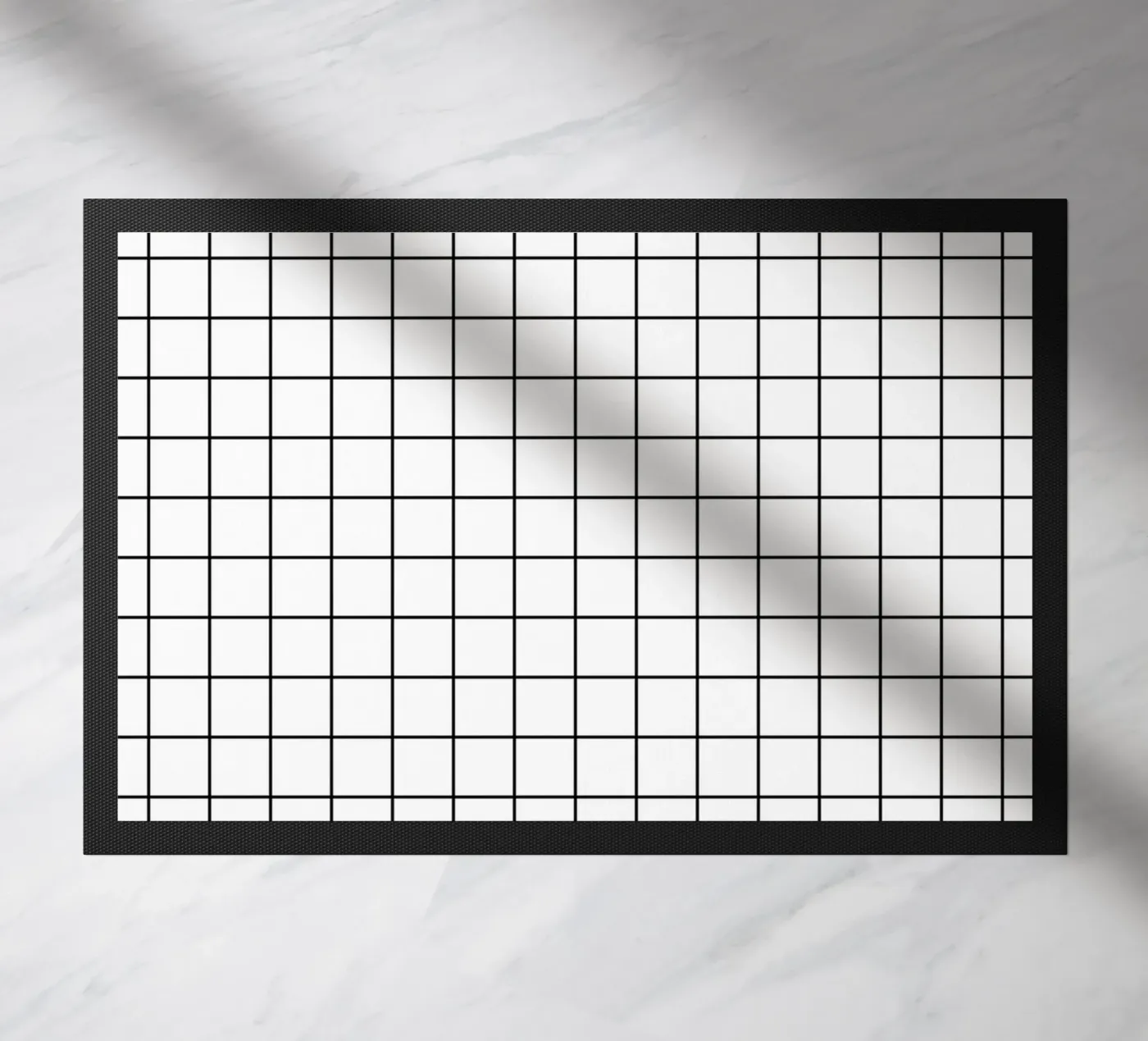 Minimal Classic Basic Grid | Black on White doormat by Beauty in Simplicity