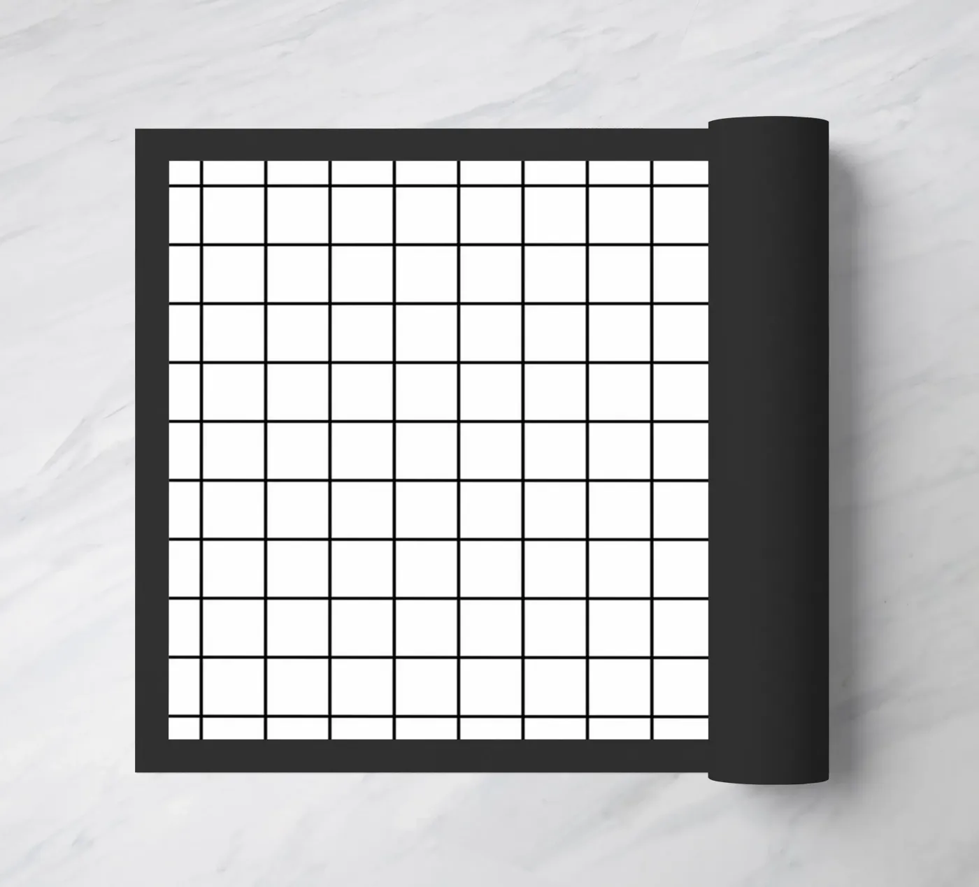 Minimal Classic Basic Grid | Black on White doormat by Beauty in Simplicity