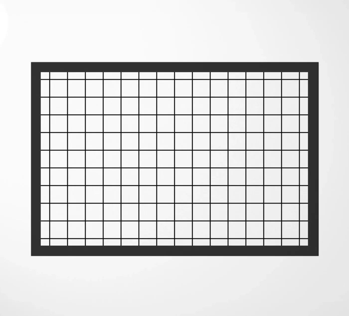 Minimal Classic Basic Grid | Black on White doormat by Beauty in Simplicity