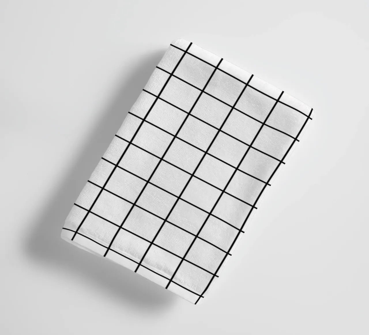 Minimal Classic Basic Grid | Schwarz auf Weiß Handtuch von Beauty in Simplicity