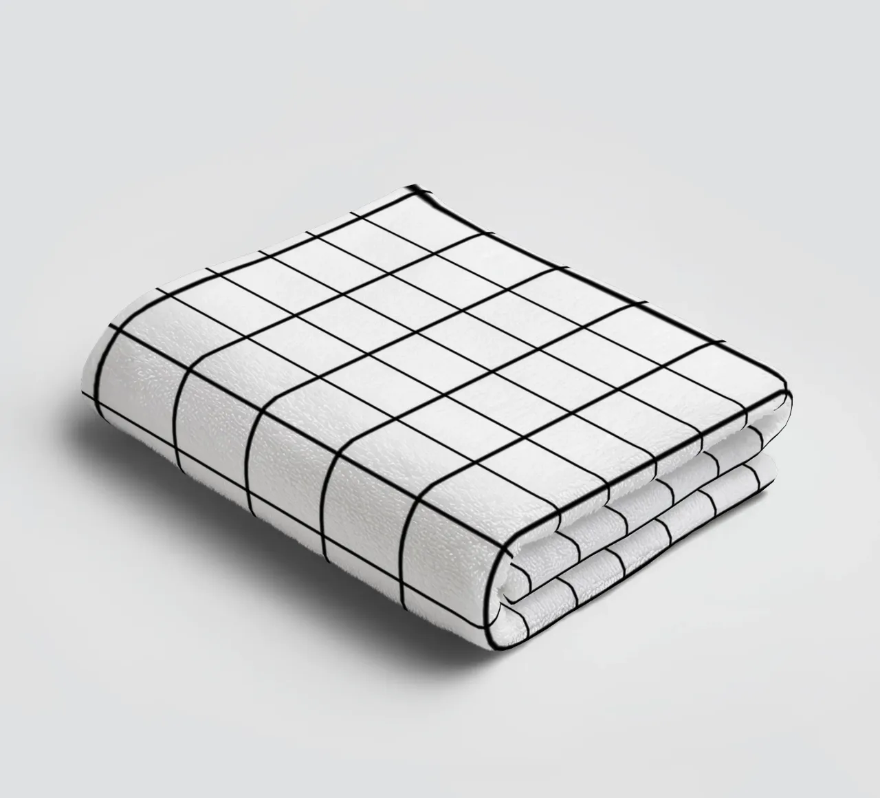 Minimal Classic Basic Grid | Schwarz auf Weiß Handtuch von Beauty in Simplicity