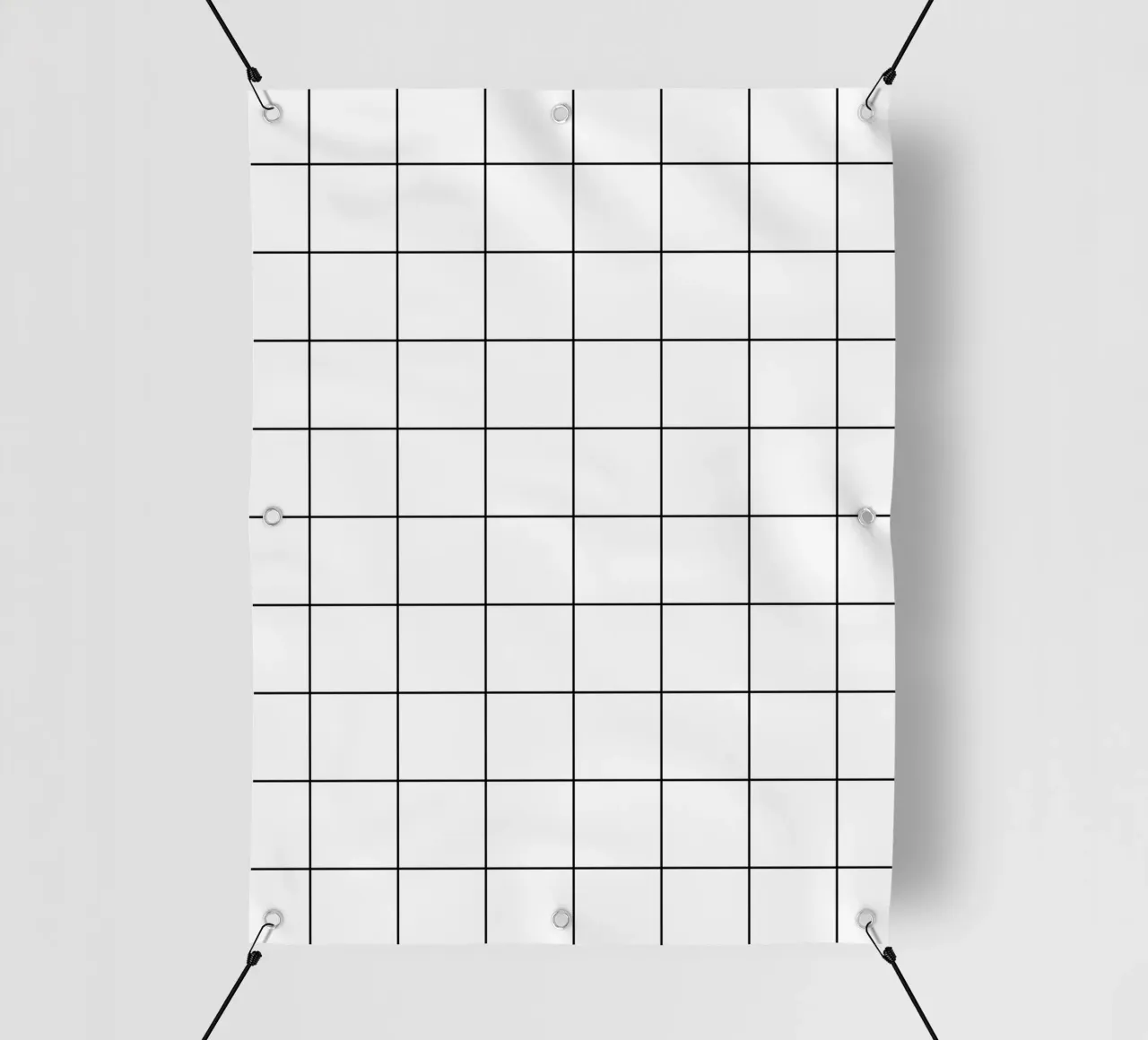 Minimal Basic Klassiek Groot Raster | Zwart en Wit pvc-zeil van Beauty in Simplicity