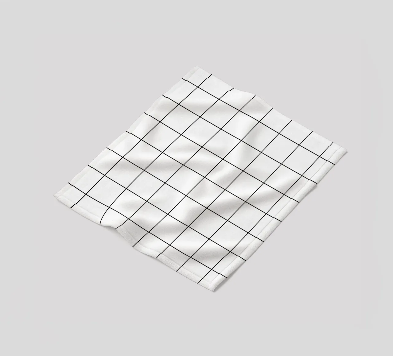 Minimal Basic Klassiek Groot Raster | Zwart en Wit fleecedeken van Beauty in Simplicity