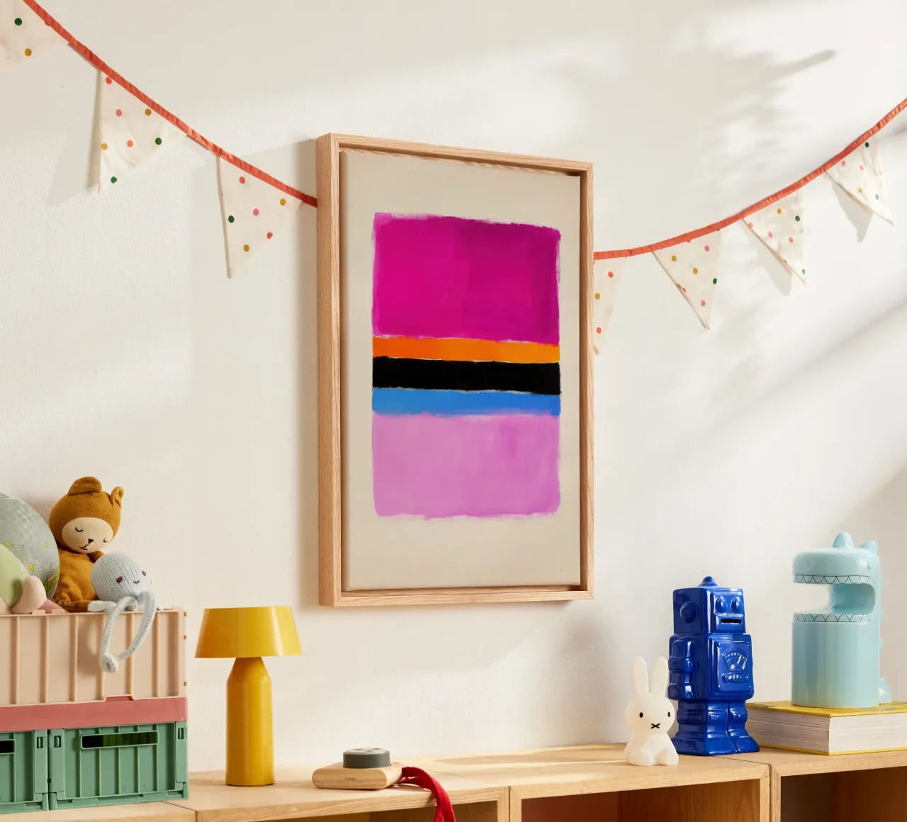 Composizione cromatica minimalista tela con Cornice a cassetta da Euphoria Theresa
