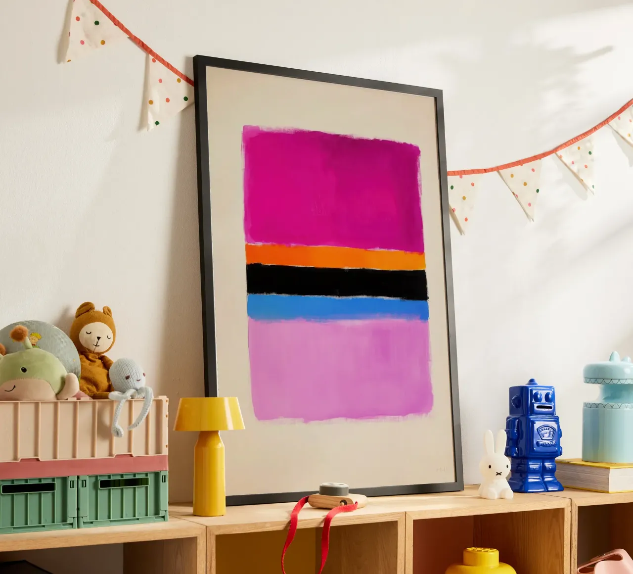 Composizione cromatica minimalista poster con telaio in alluminio da Euphoria Theresa