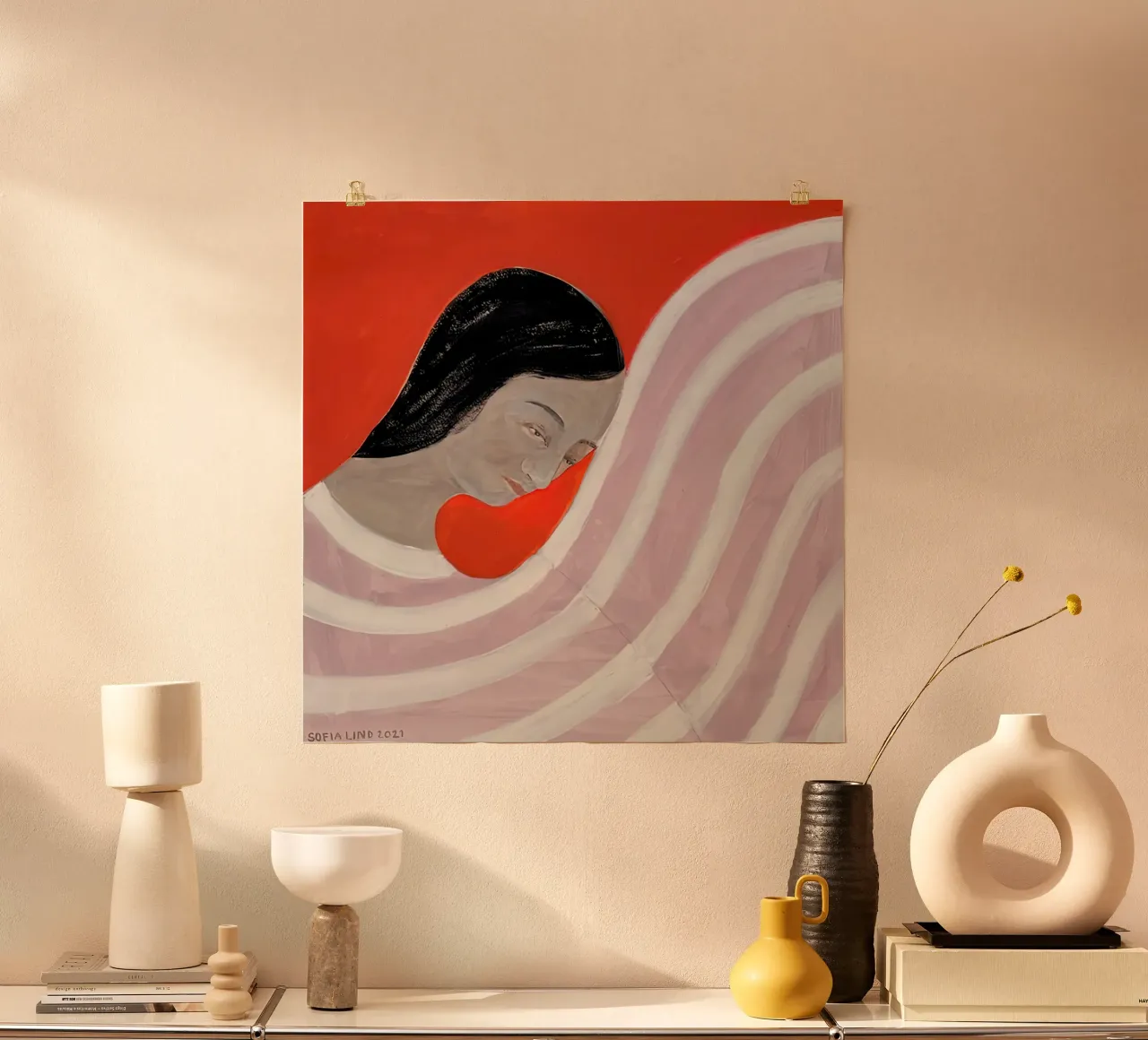 Sofia Lind 21 poster con telaio in legno da Sonya Noel