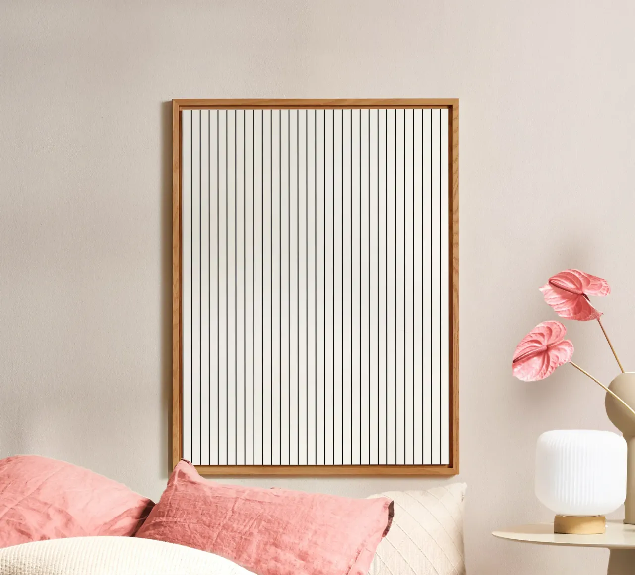 Minimal Basic Classic Pinstripe | Nero su bianco alluminio dibond da Beauty in Simplicity
