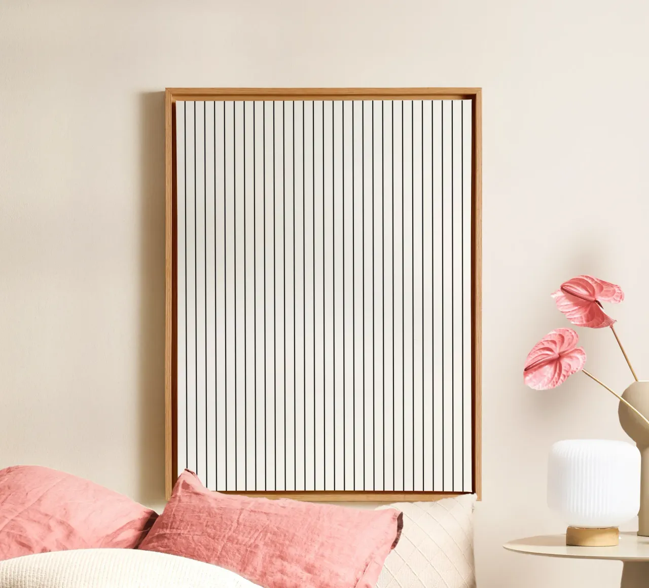 Minimal Basic Klassischer Nadelstreifen | Schwarz auf Weiß Leinwand von Beauty in Simplicity