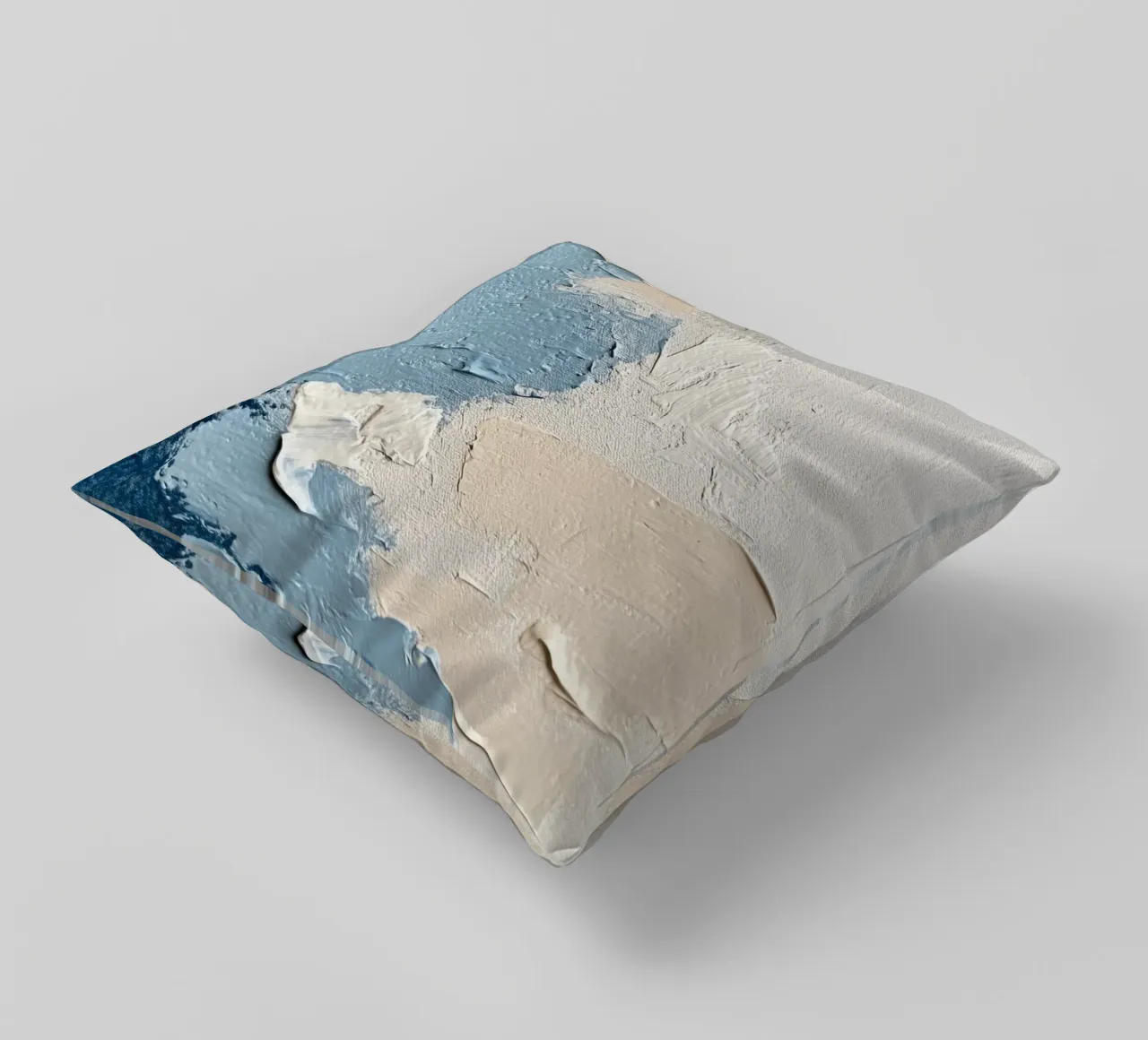 Texture in blu e crema cuscino da Euphoria Theresa