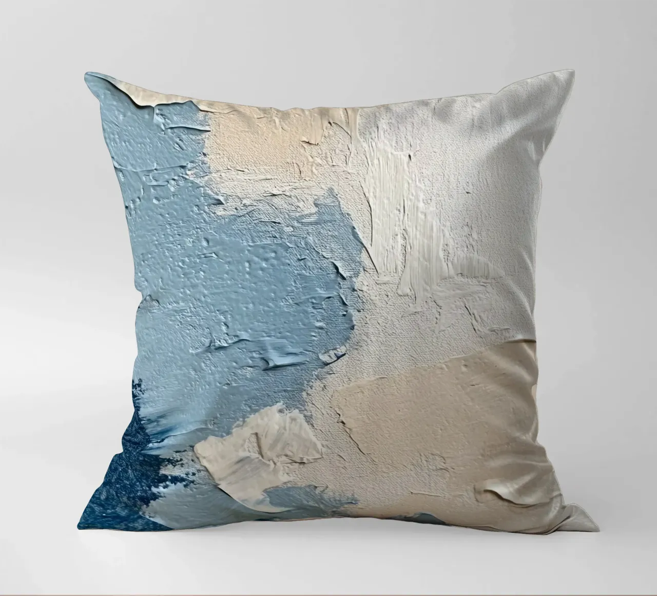 Texture in blu e crema cuscino da Euphoria Theresa