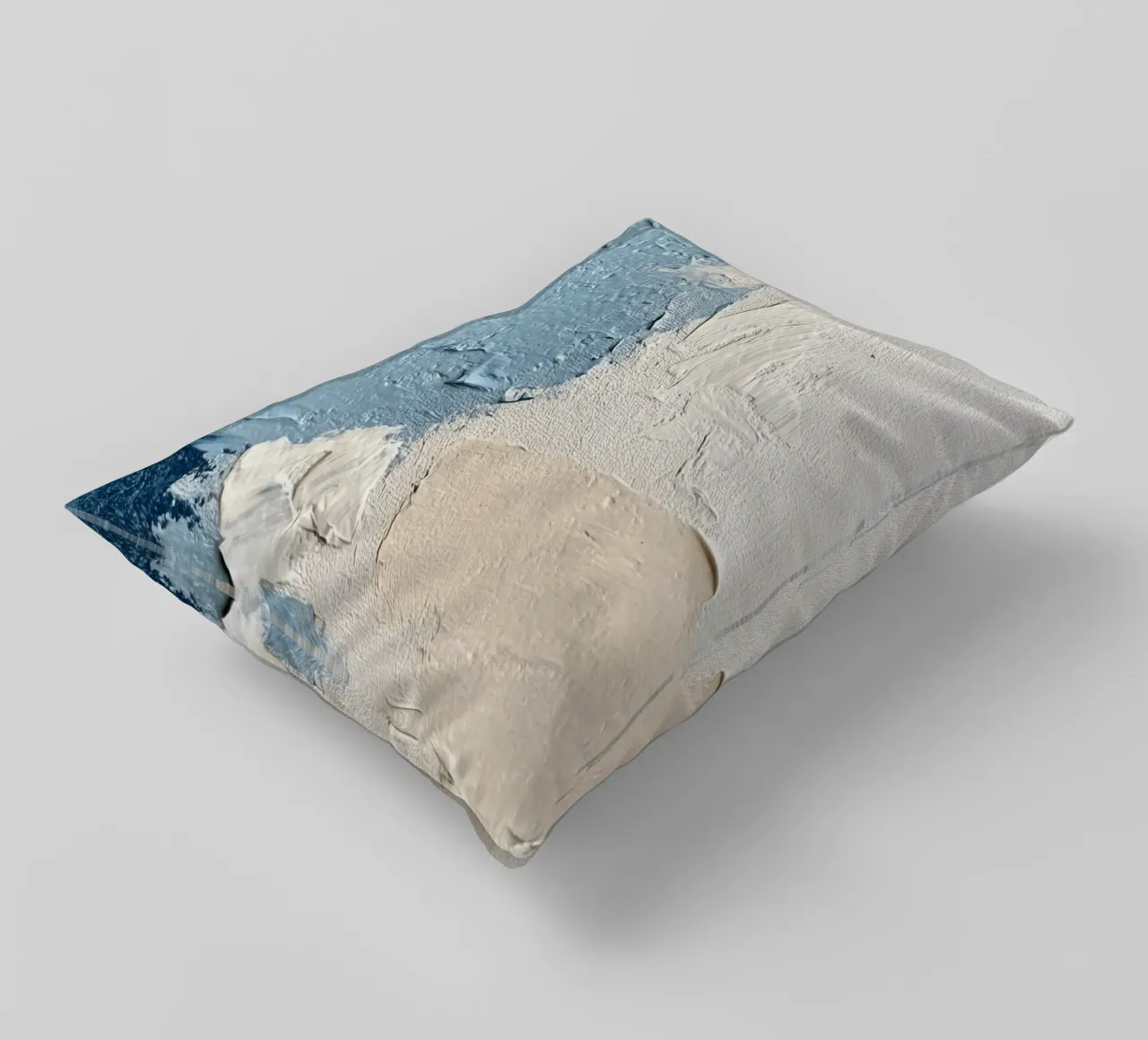 Texture in blu e crema cuscino da Euphoria Theresa