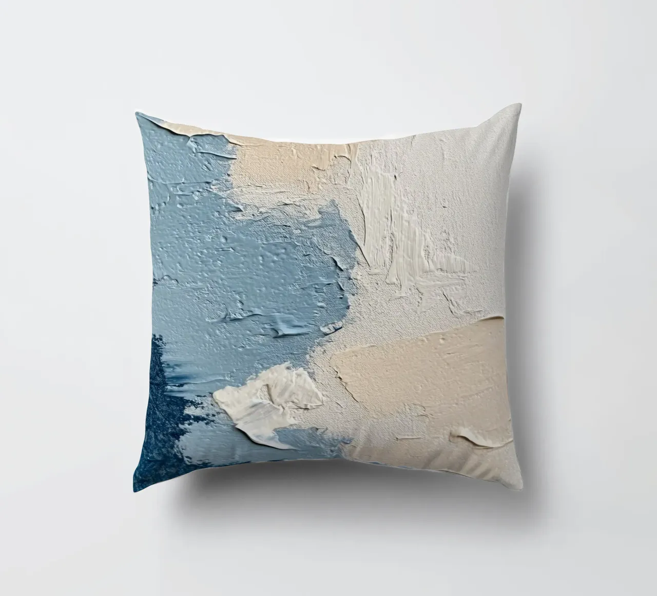 Texture in blu e crema cuscino da Euphoria Theresa