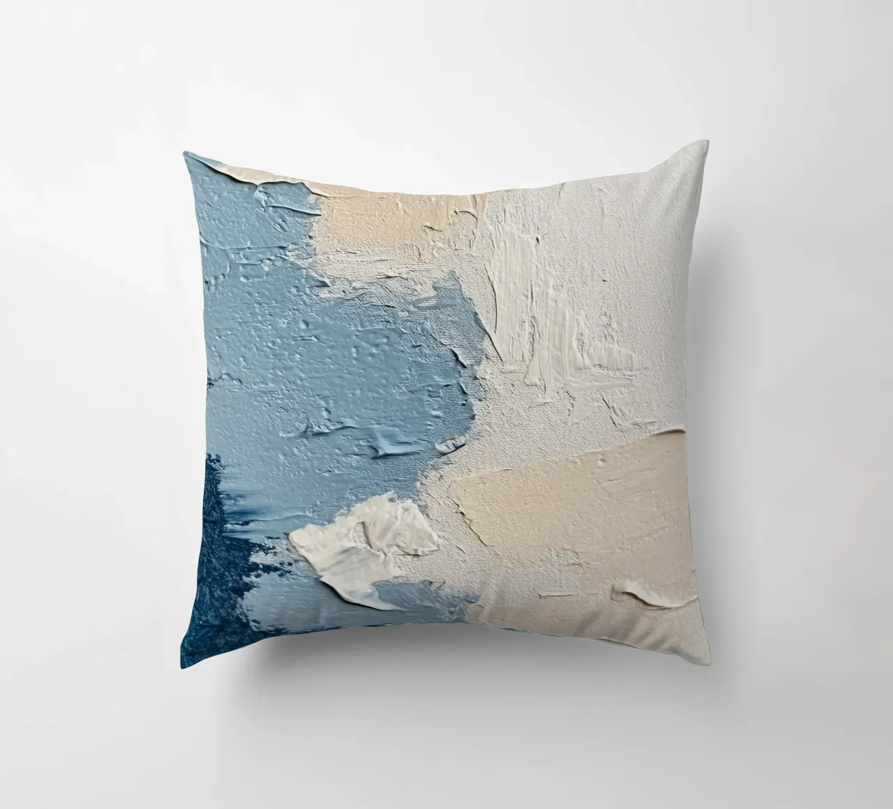 Texture in blu e crema cuscino da Euphoria Theresa