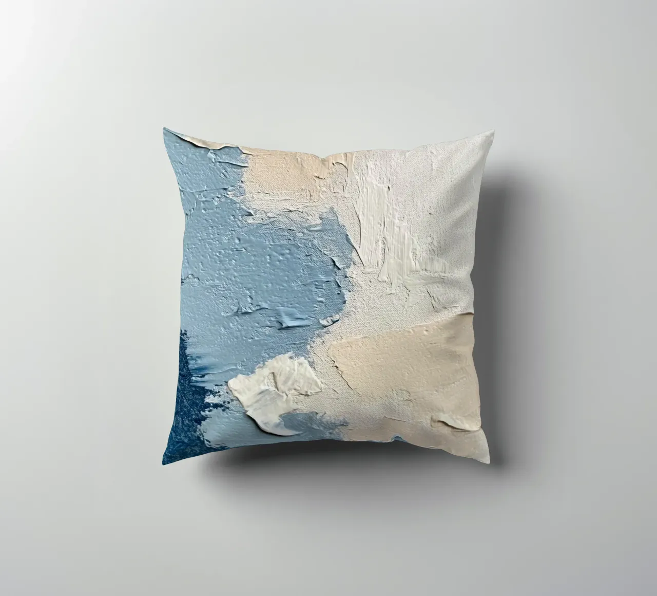 Texture in blu e crema cuscino da Euphoria Theresa