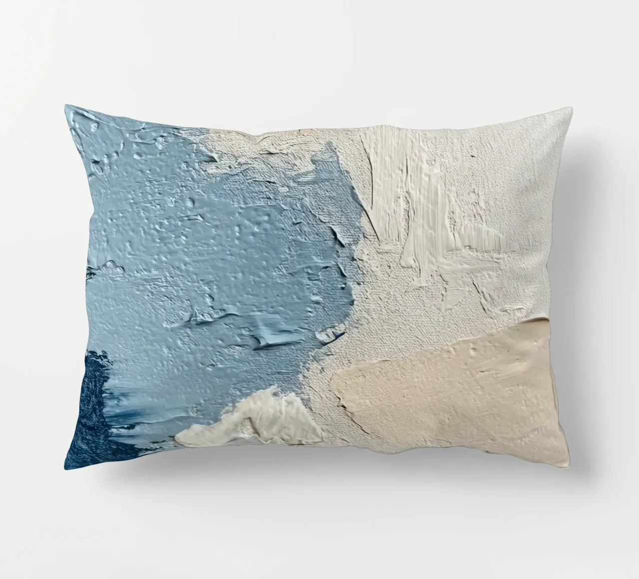 Texture in blu e crema cuscino da Euphoria Theresa