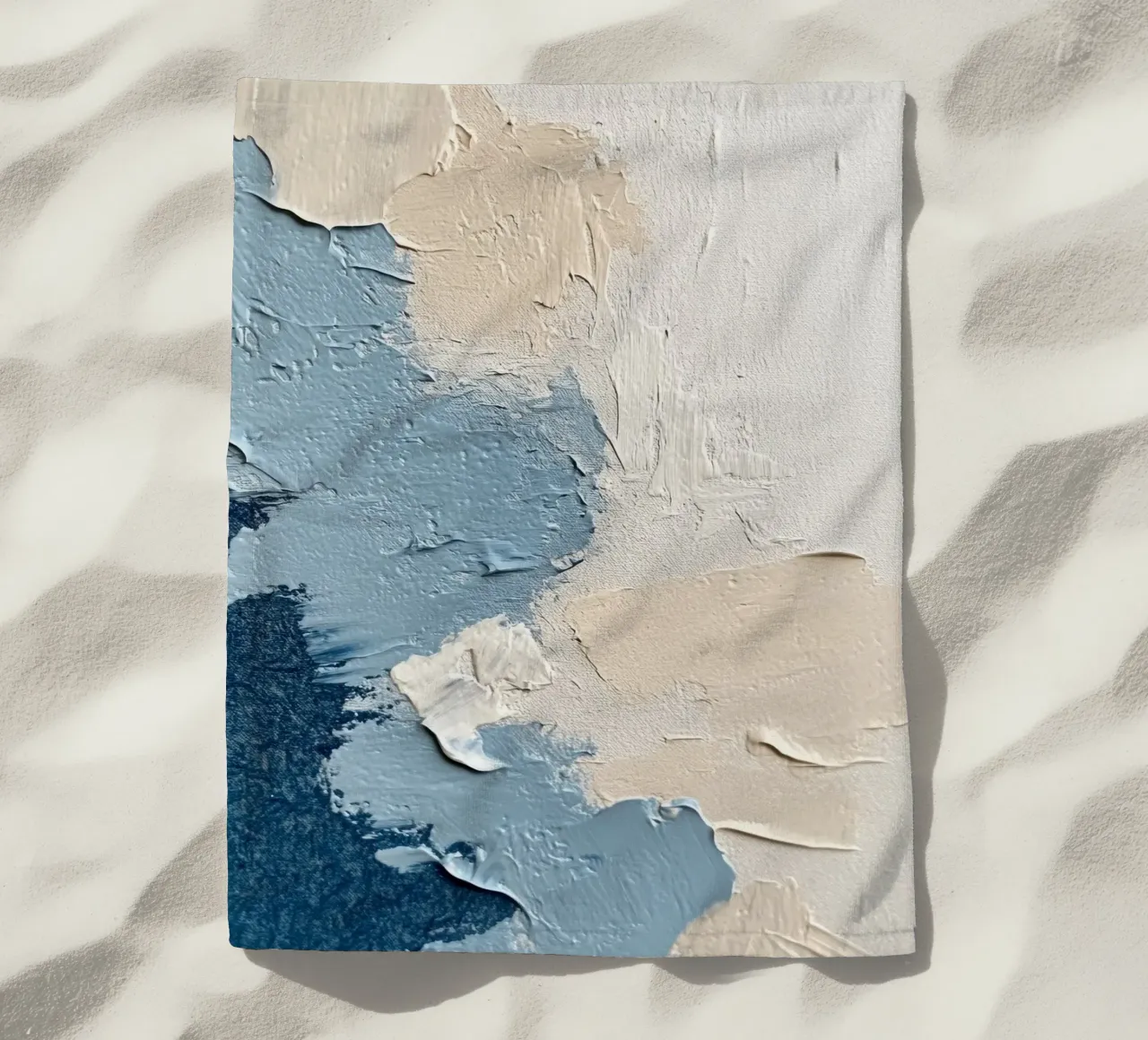 Texture in blu e crema telo mare da Euphoria Theresa