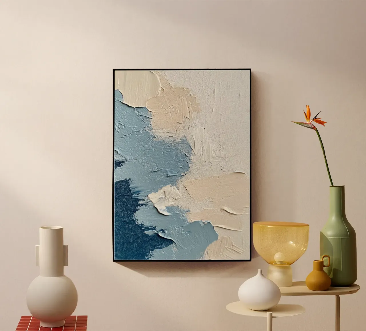 Texture in blu e crema plexiglass da Euphoria Theresa