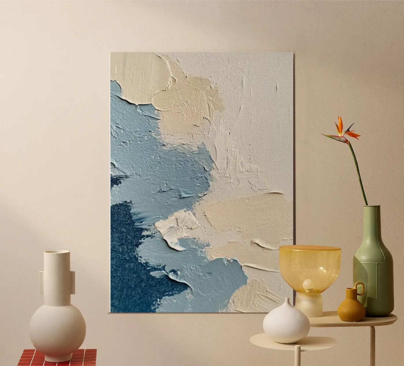 Texture in blu e crema poster da Euphoria Theresa
