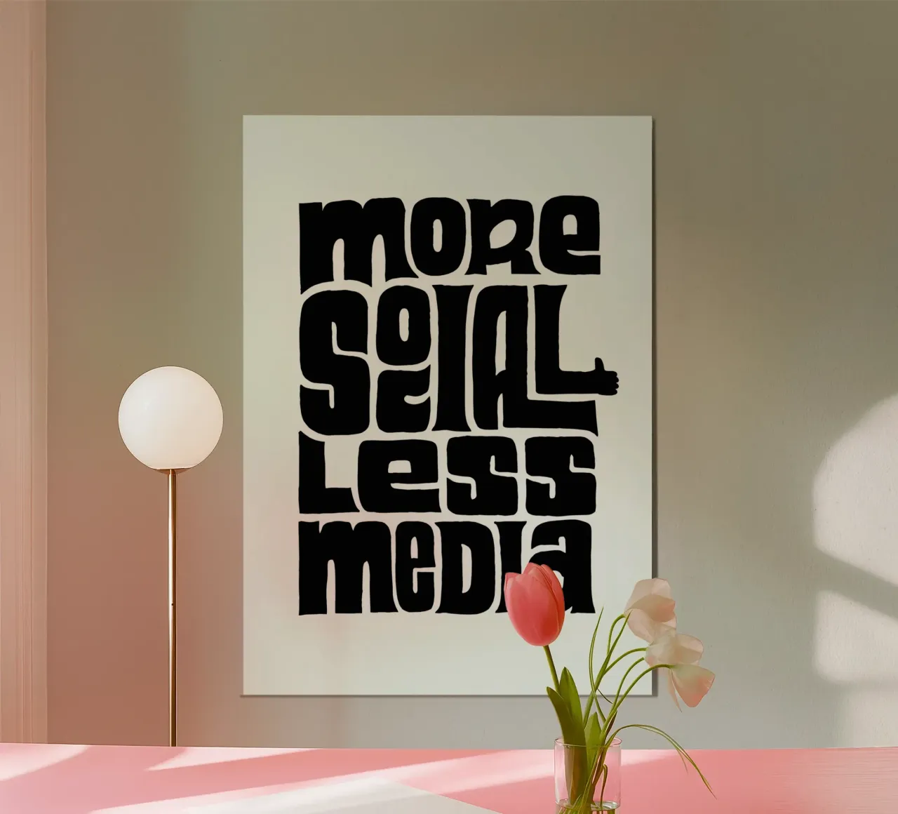 more social less media poster da Type & Tape