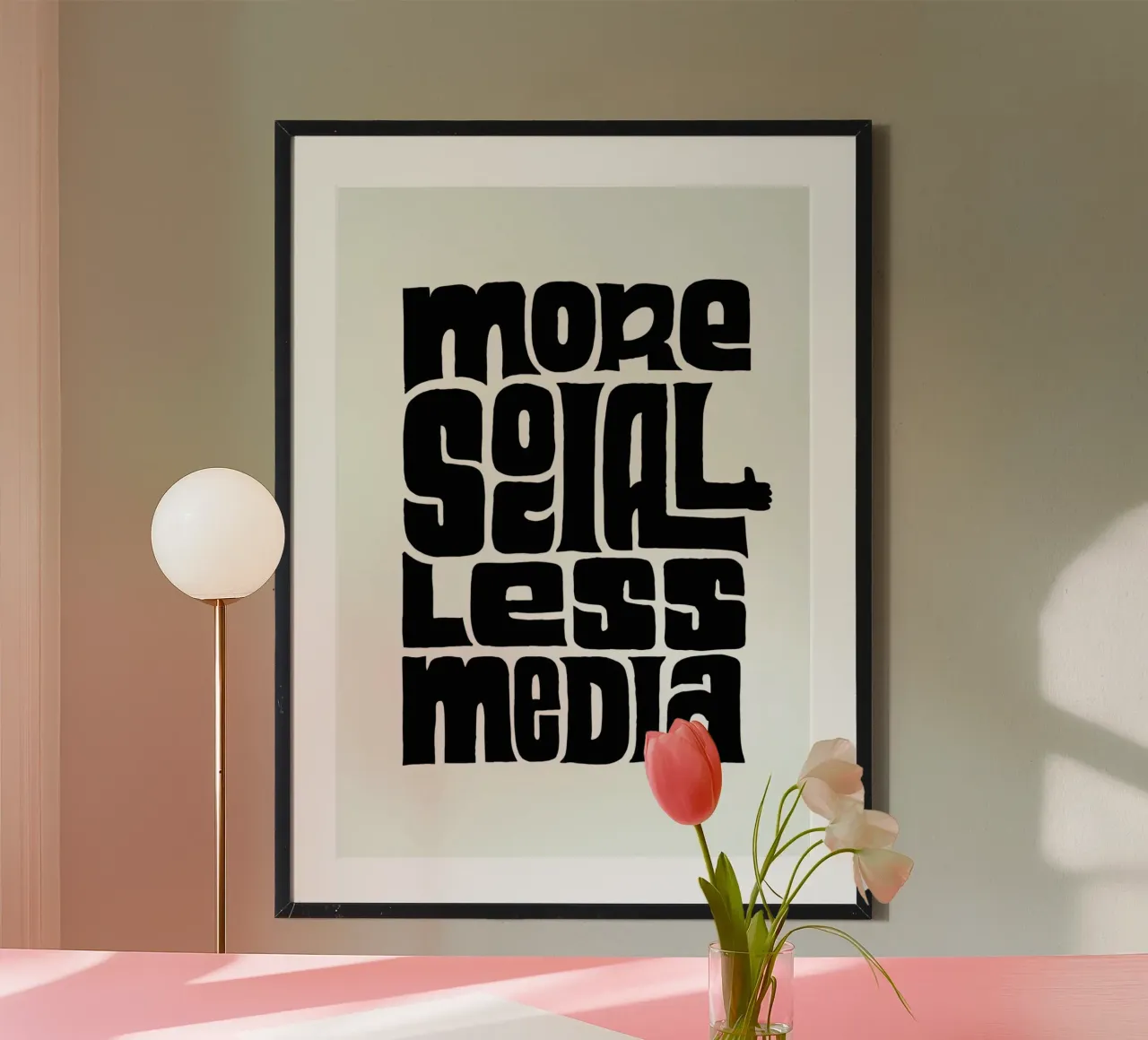 more social less media poster da Type & Tape