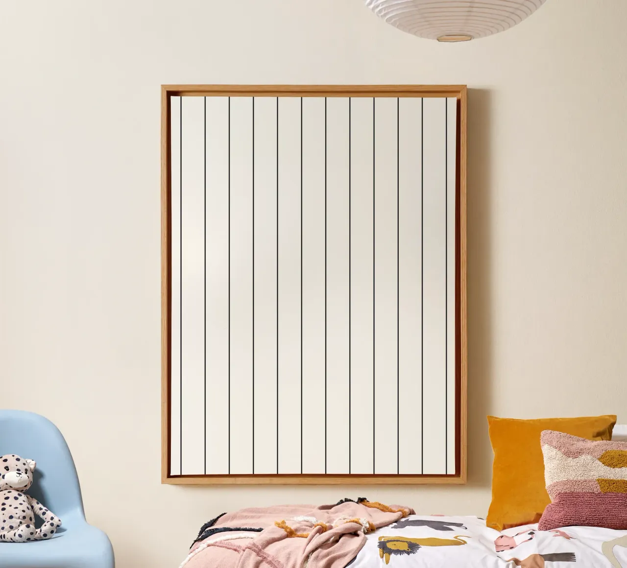 Minimal Basic Classic Stripes | Nero su bianco tela con Cornice a cassetta da Beauty in Simplicity