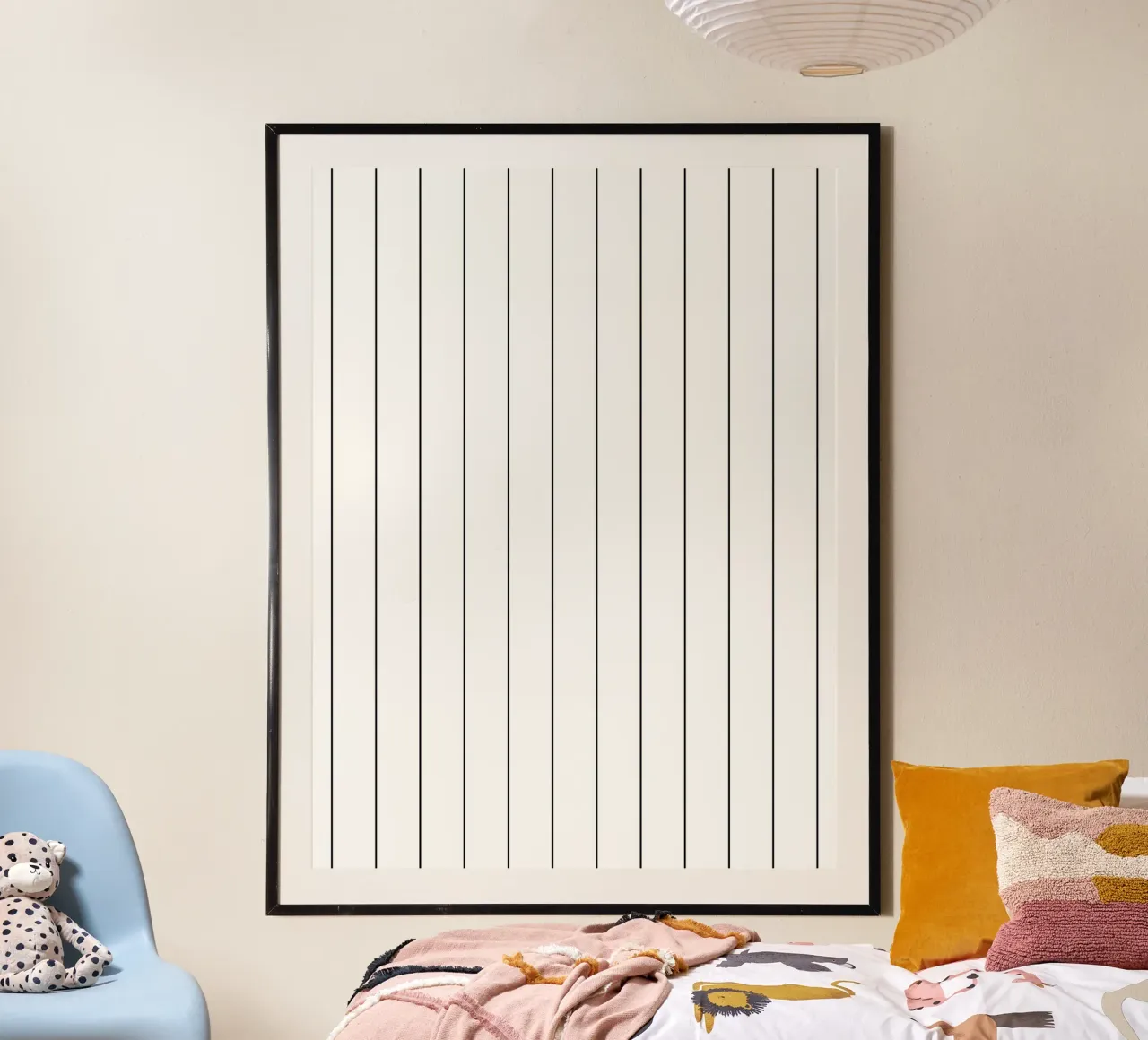 Minimal Basic Classic Stripes | Nero su bianco poster con telaio in alluminio da Beauty in Simplicity