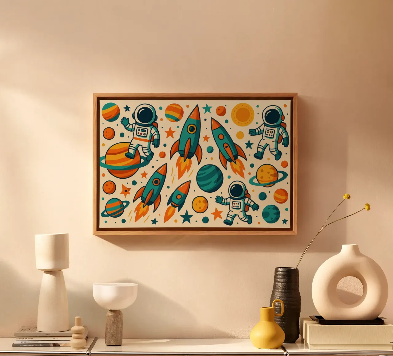 Cavalieri a razzo tela con Cornice a cassetta da Chromatic Fusion Studio