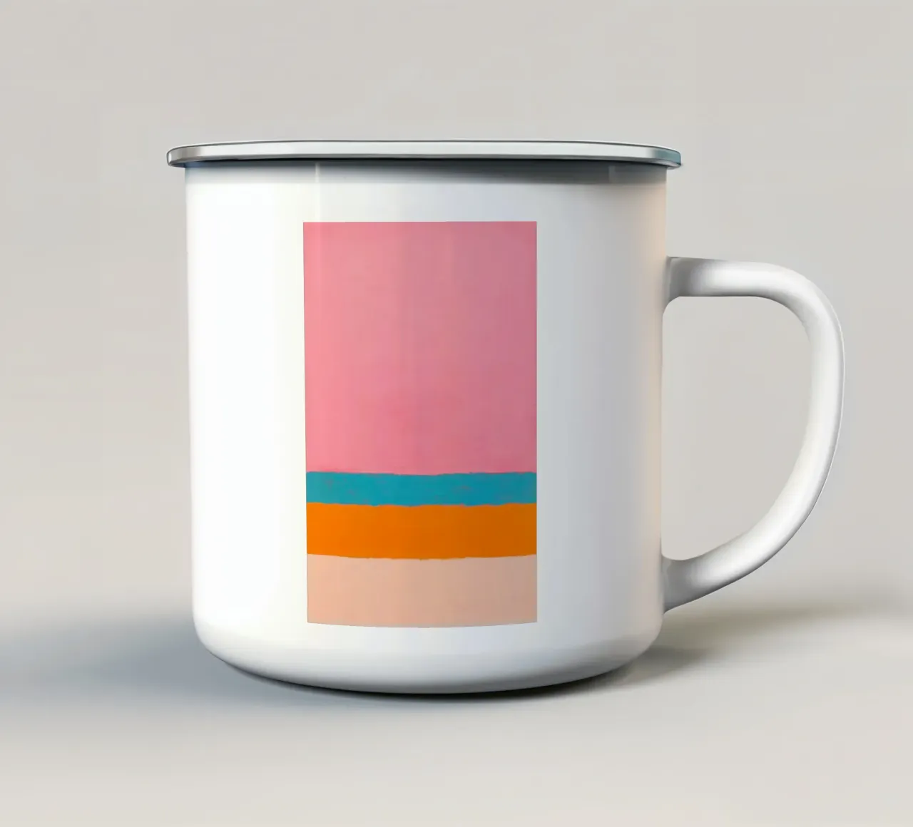 Linee minimaliste su rosa tazza in smalto da Euphoria Theresa