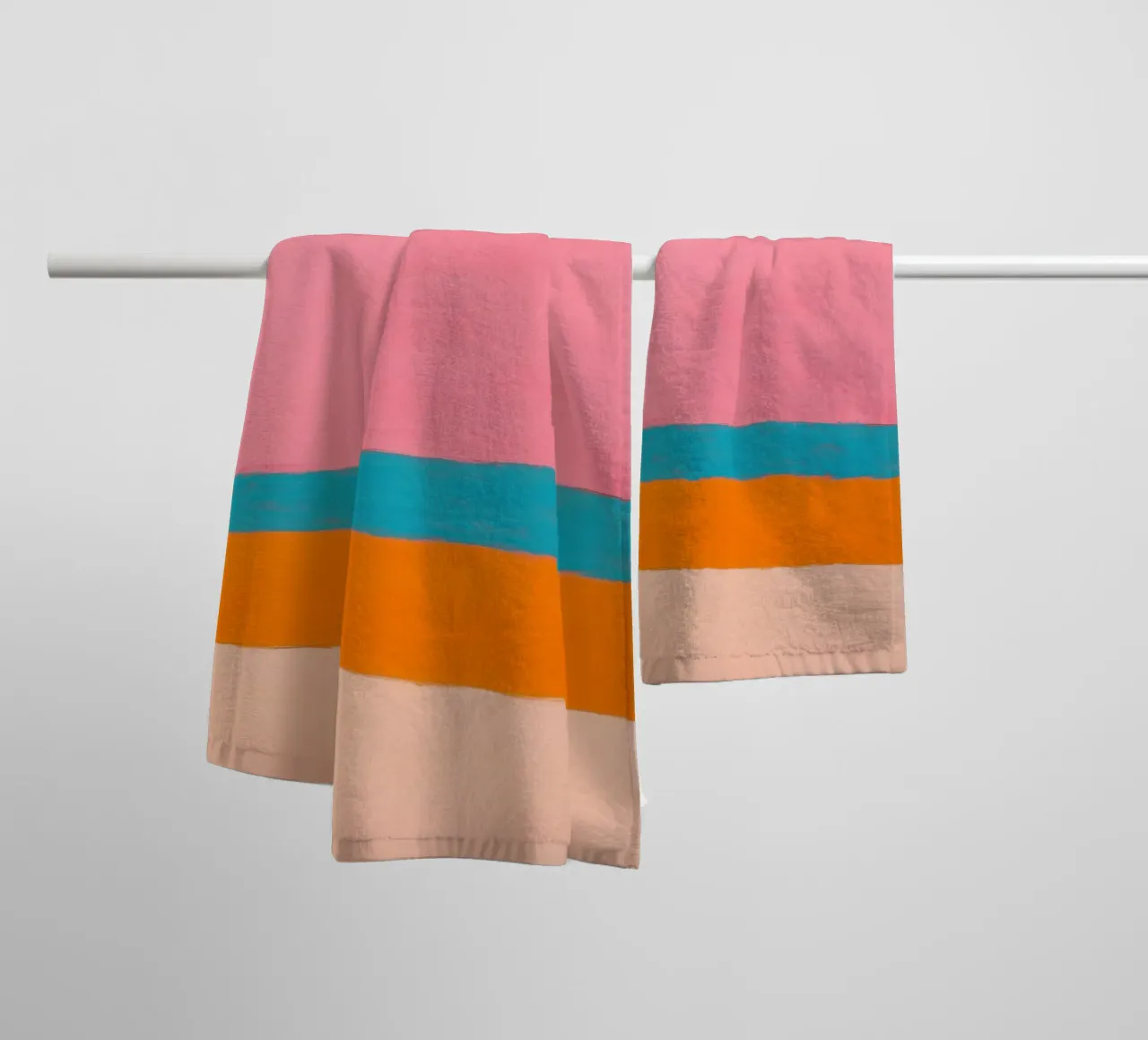 Linee minimaliste su rosa asciugamano da bagno da Euphoria Theresa