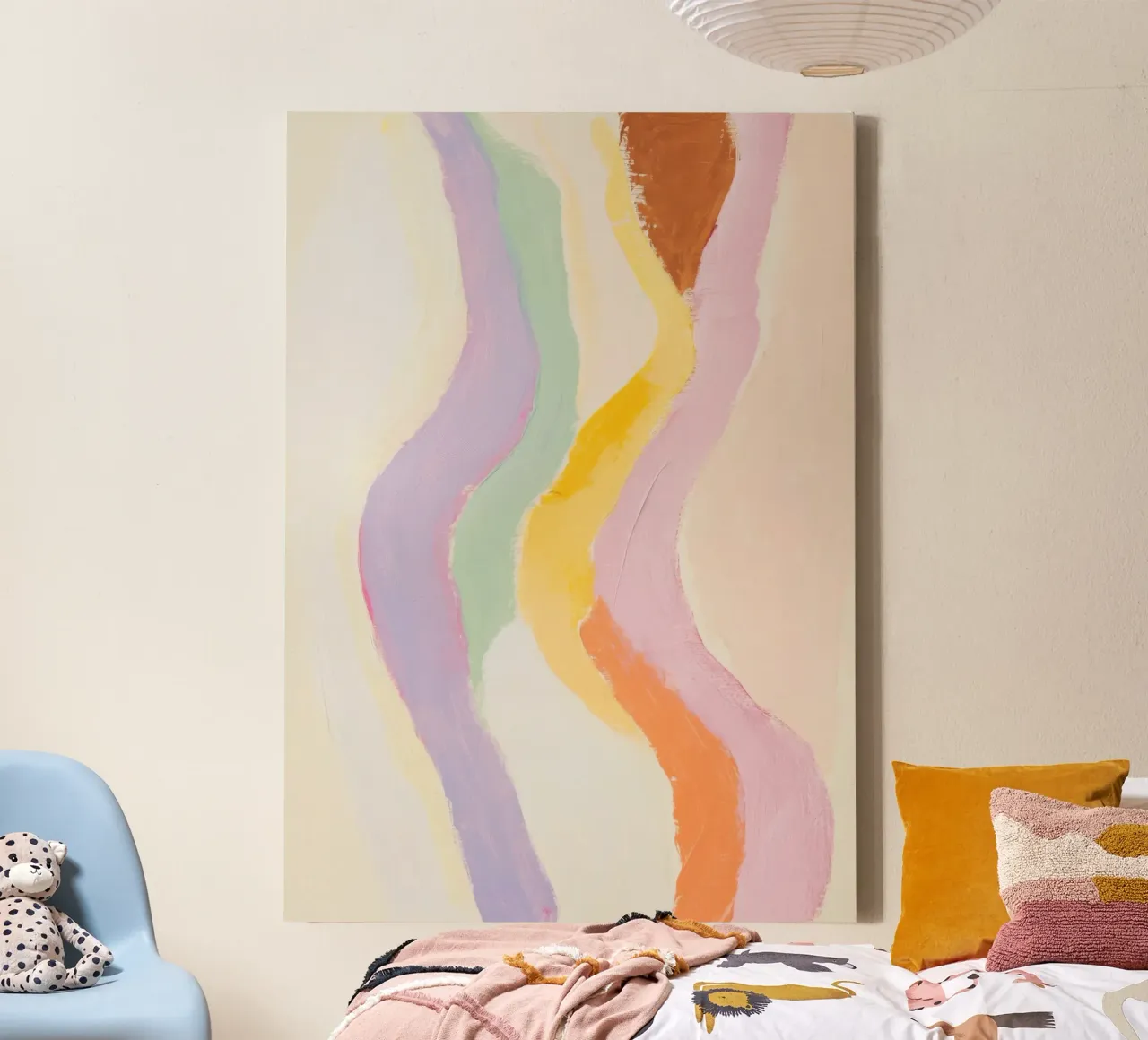 Forme fluide in colori pastello tela con Cornice a cassetta da Euphoria Theresa
