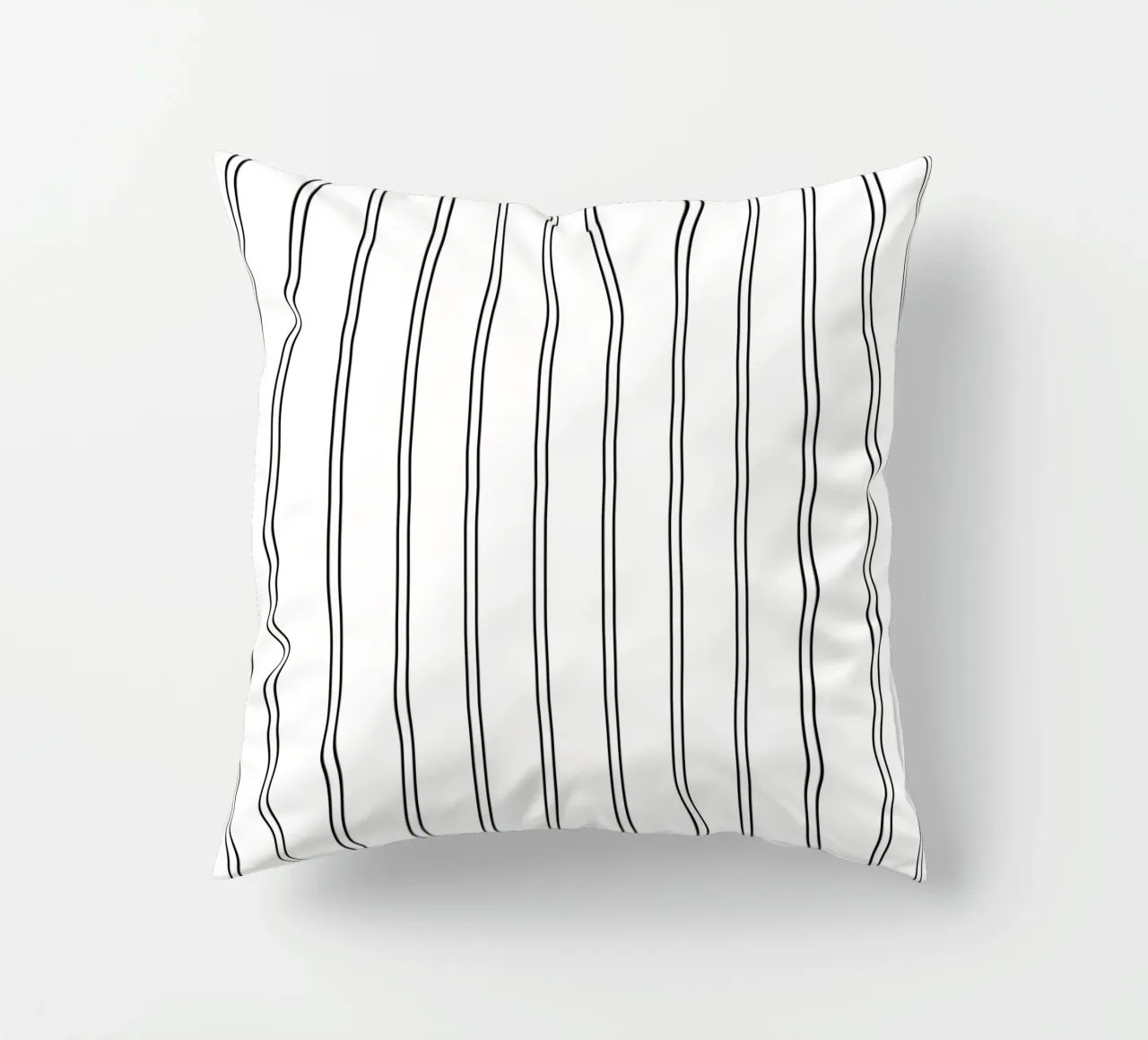 Minimal Basic Classic Doppie strisce nere su bianco cuscino da Beauty in Simplicity